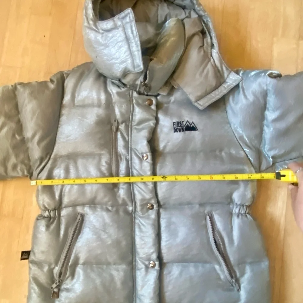 First Down Metallic Silver Puffer Jacket - Picture 5 of 6
